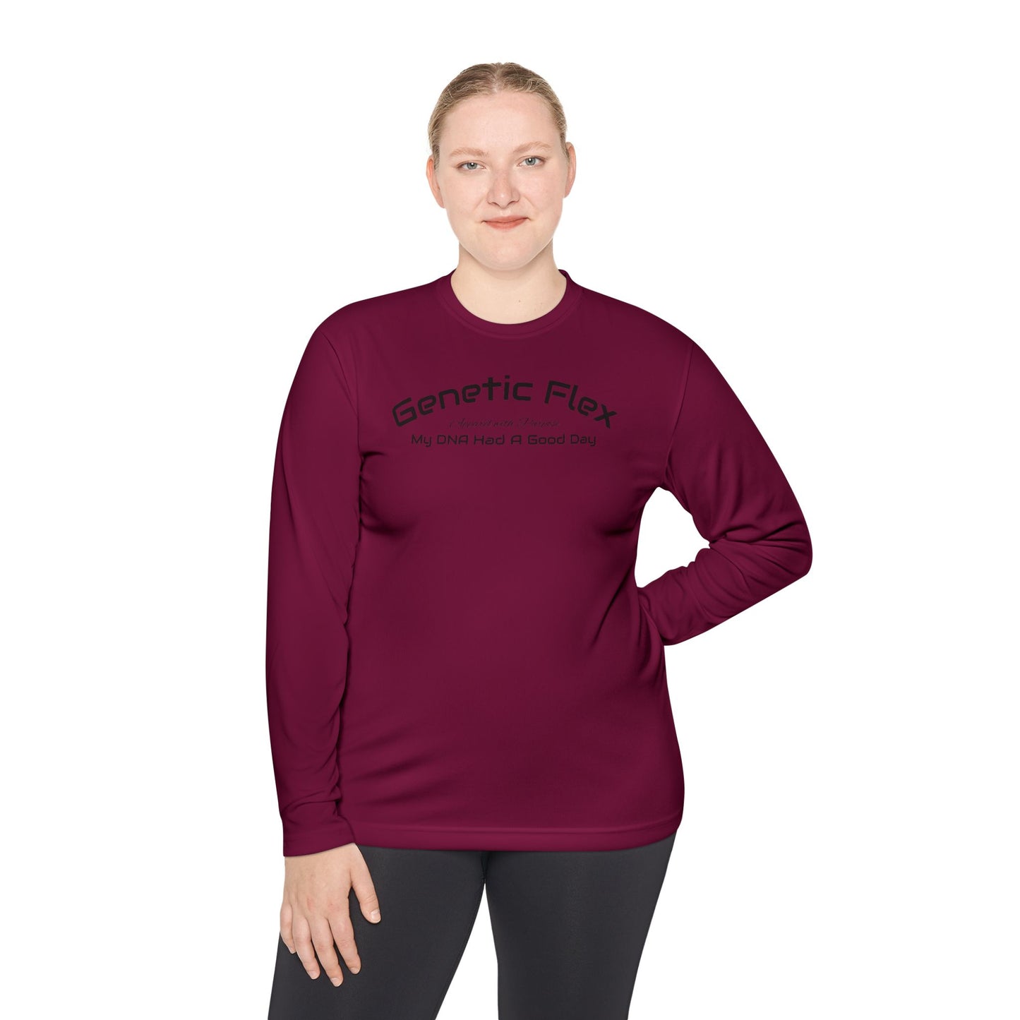 Female-Long Sleeve Tee - Genetic Flex Fitted Design - My DNA Had a Good Day