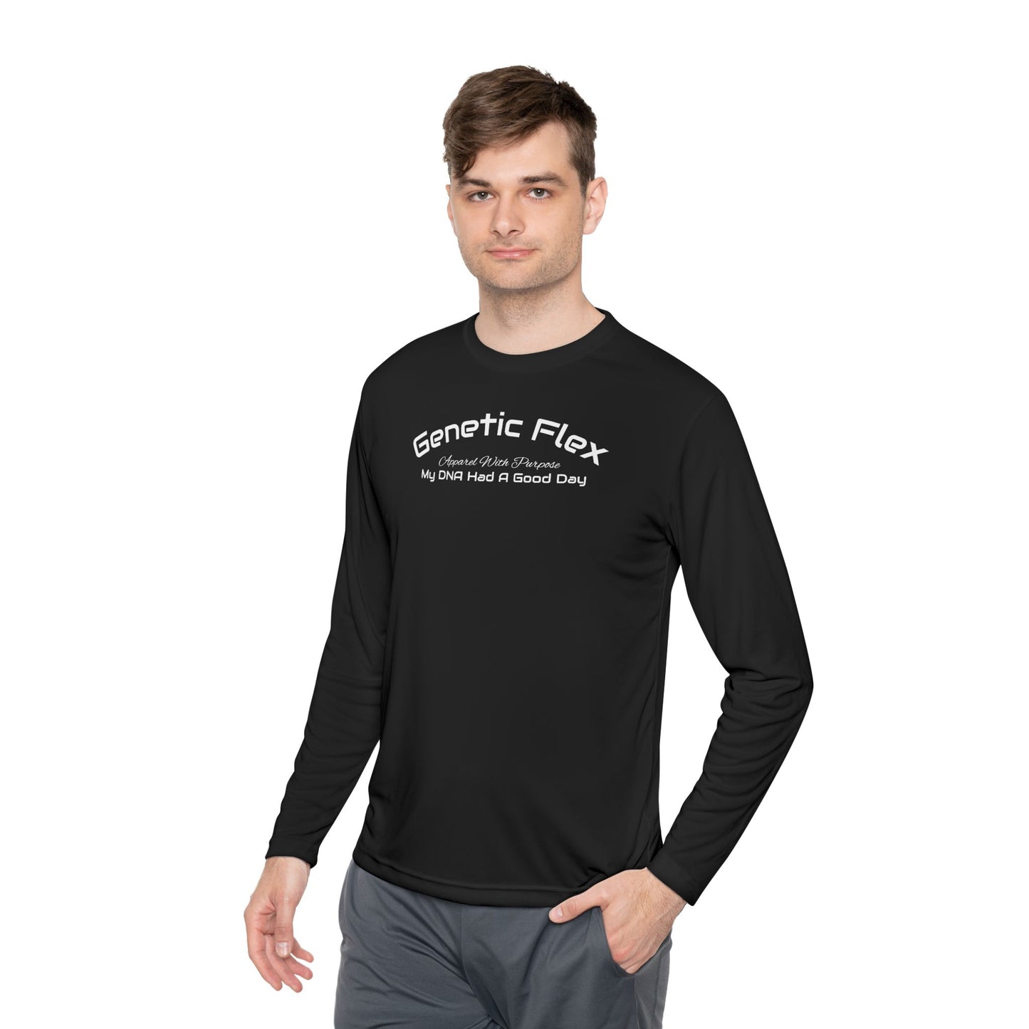 Female-Long Sleeve Tee - Genetic Flex Fitted Design - My DNA Had a Good Day