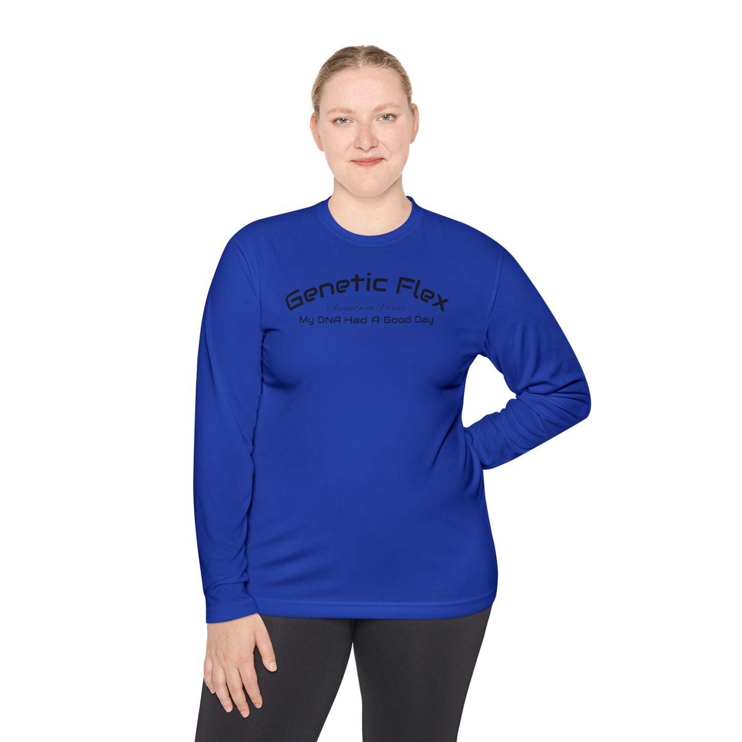 Female-Long Sleeve Tee - Genetic Flex Fitted Design - My DNA Had a Good Day