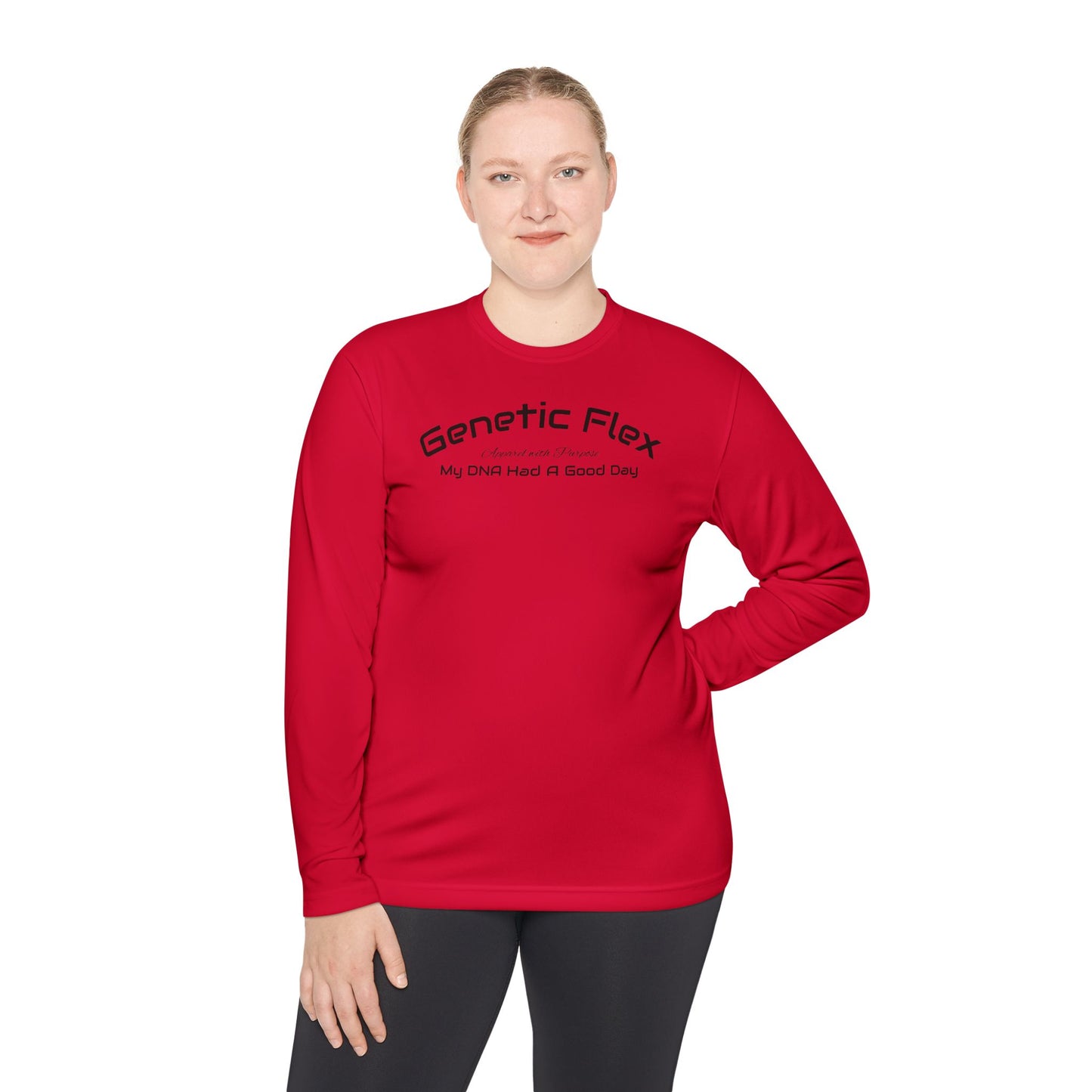 Female-Long Sleeve Tee - Genetic Flex Fitted Design - My DNA Had a Good Day