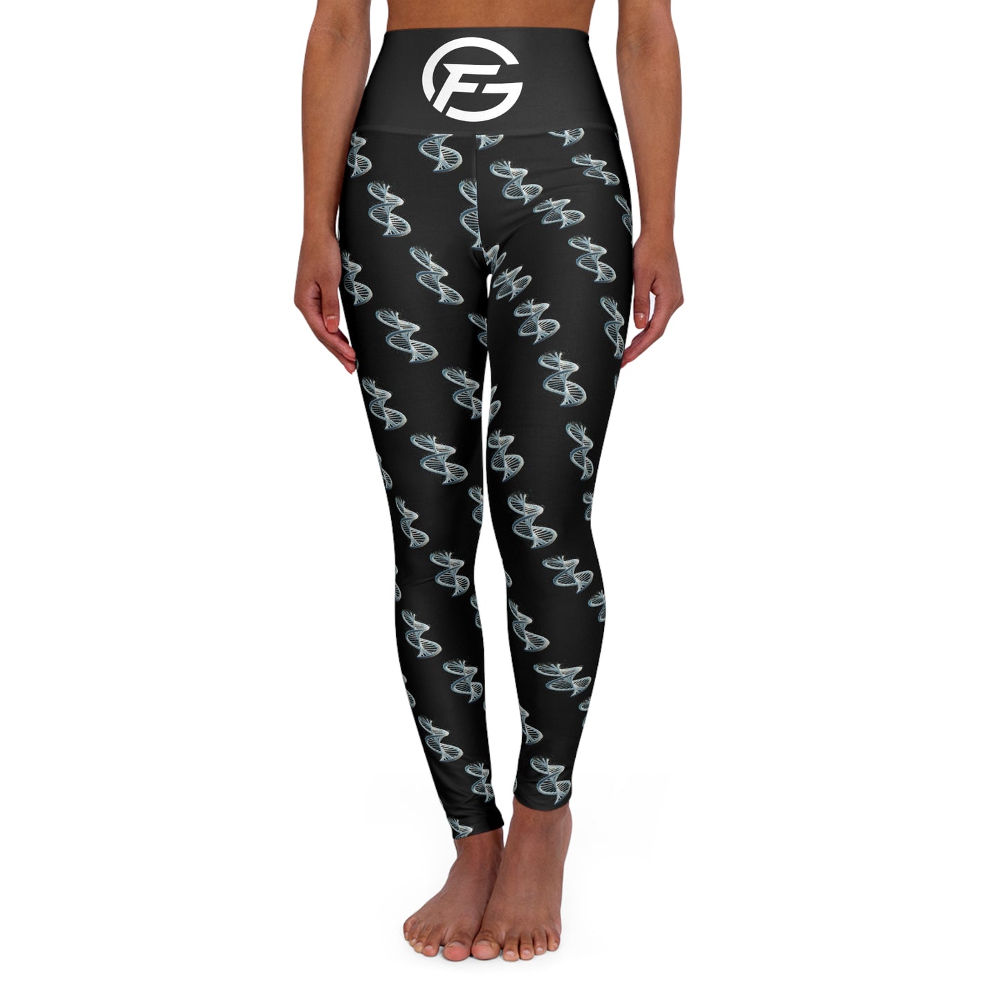 DNA-gemusterte Yoga-Leggings mit hoher Taille für Fitnessbegeisterte 